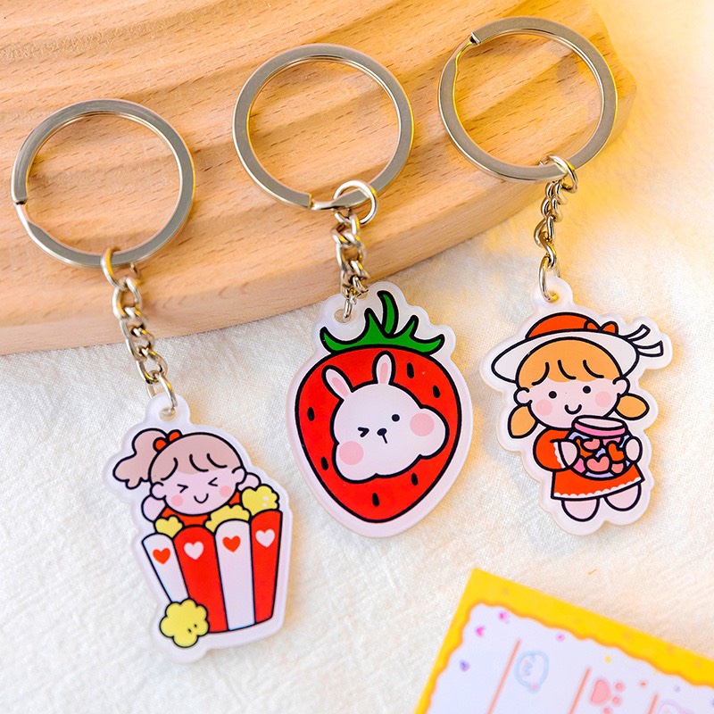 Móc Khoá Xe Icon Sticker Hoạt Hình Móc Balo, Chìa Khoá Siêu Xinh