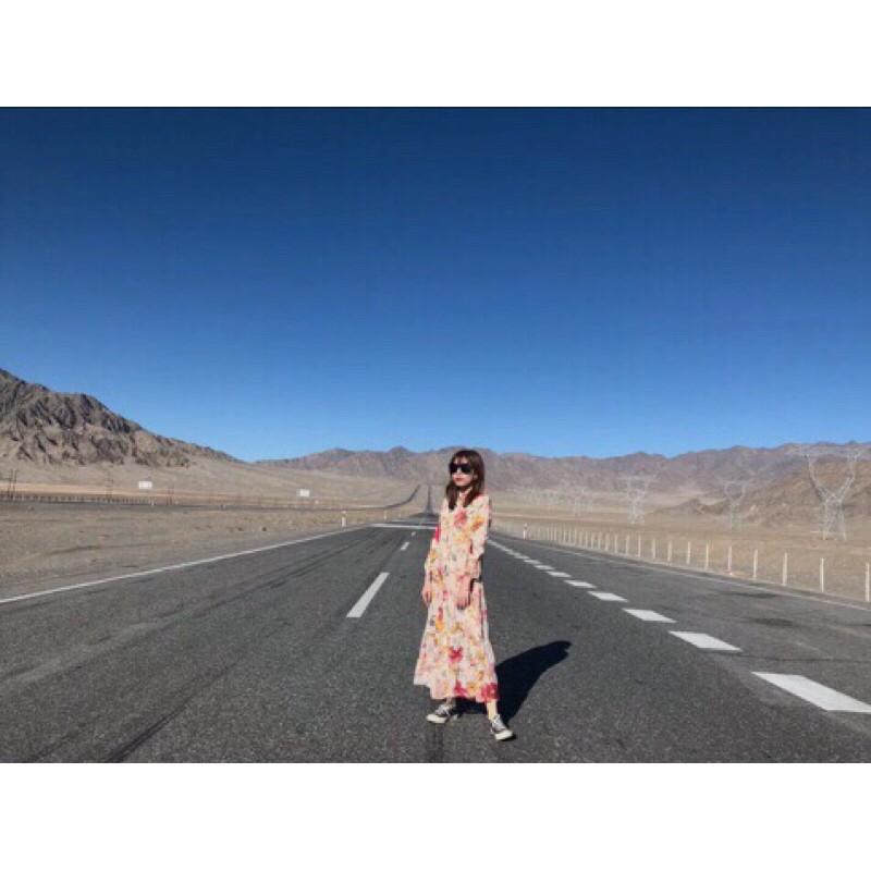 Đầm maxi vintage xinh đẹp Ảnh video thật