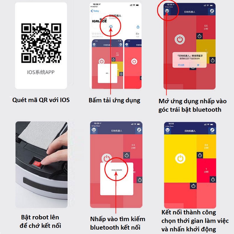 Robot hút bụi lau nhà thông minh dễ dàng điều khiển qua app trên điện thoại sử dụng pin sạc tại khohanggiarevn
