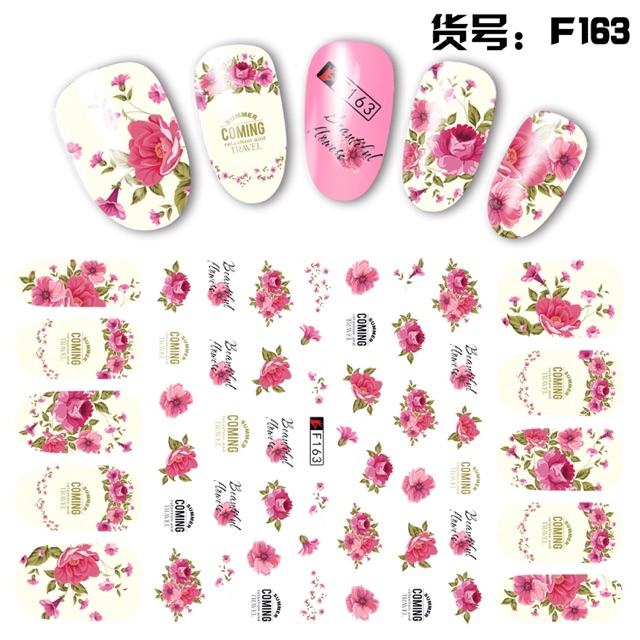 Sticker hình hoa mẫu mới dán móng tay nail