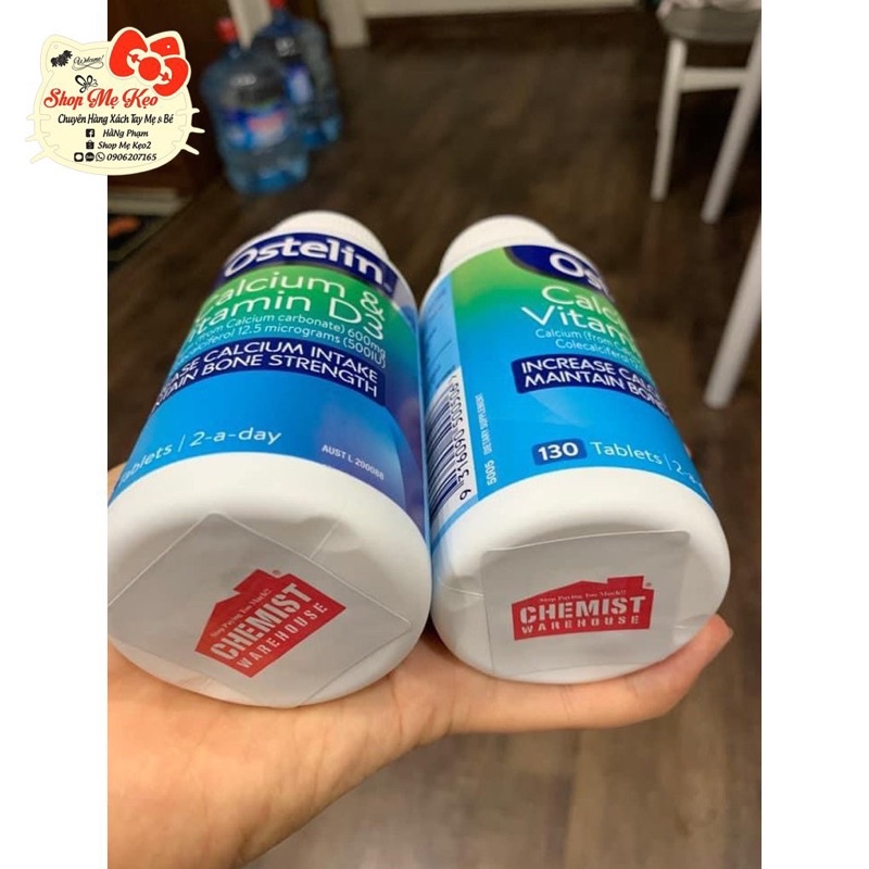 {Đủ bill + Date 2026) Ostelin Canci & Vitamin D3 130 viên - 300 Viên Của Úc