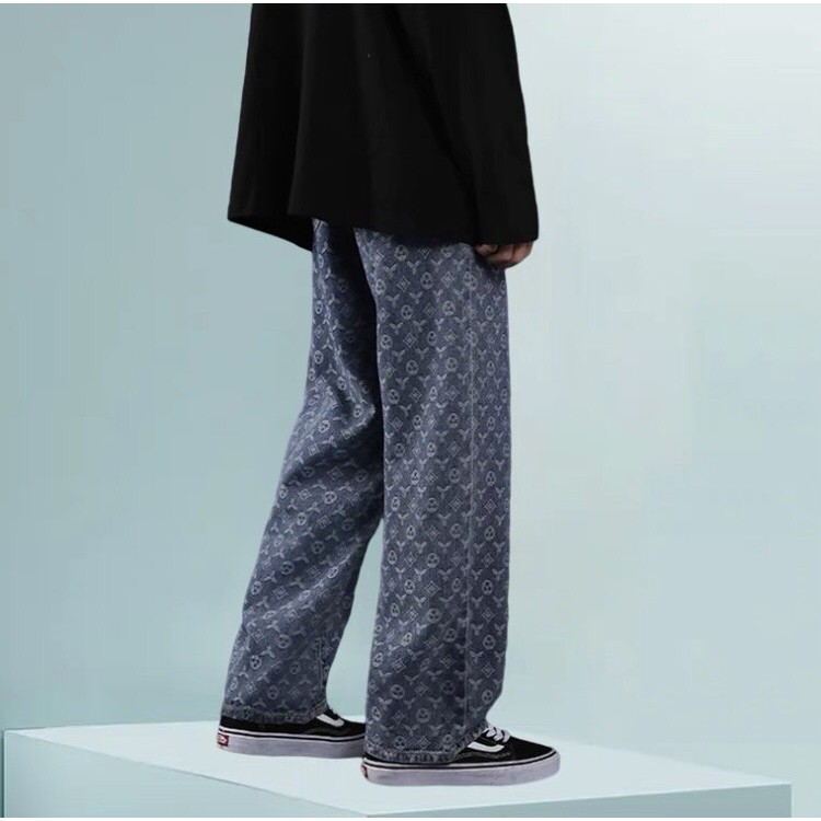 💥STYLE CÁ TÍNH💥Quần Jean LV nam,nữ Ống suông, rộng In Họa Tiết LV_3S Style Hàn Quốc Full size Cho Nam style hàn quốc | BigBuy360 - bigbuy360.vn