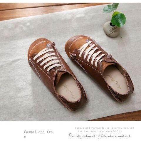 Giày Da Mềm Co Giãn Phong Cách Mori Nhật Bản Cho Nữ