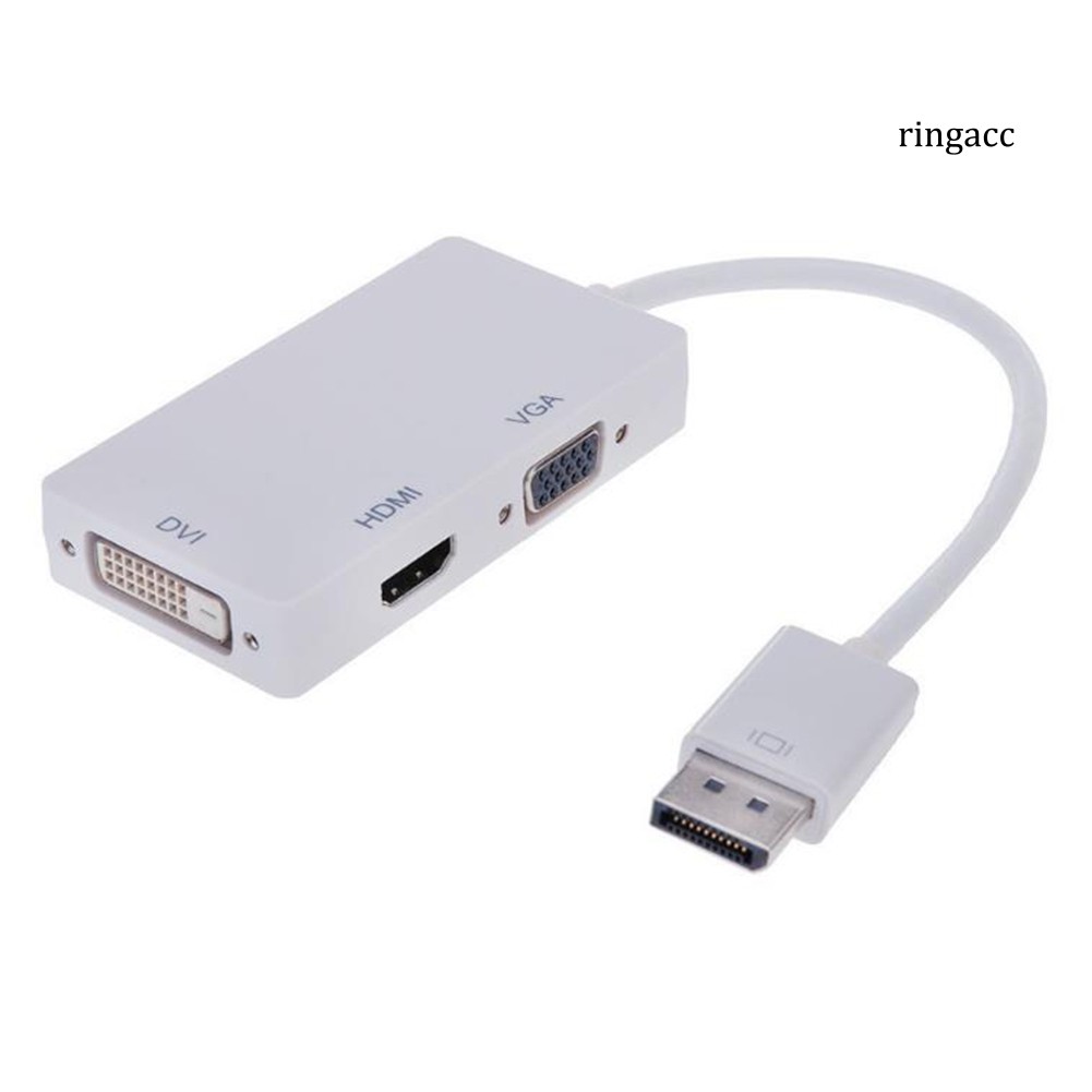 RCA Cáp Chuyển Đổi Từ Cổng Dp Sang Hdmi / Dvi / Vga 3 Trong 1 Đa Năng