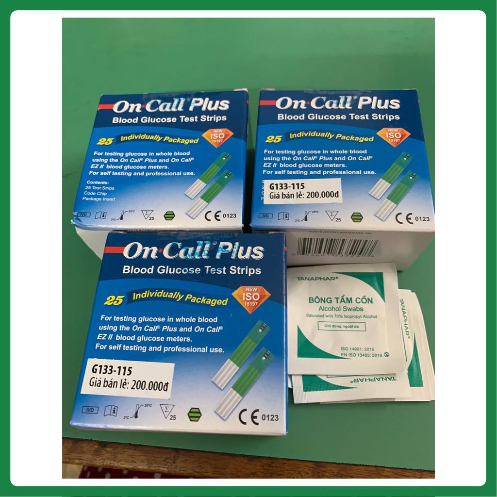 Que thử đường huyết Acon OnCall Plus [Hộp 25 que] - Dùng Cho Máy Đo Đường Huyết On-Call Plus