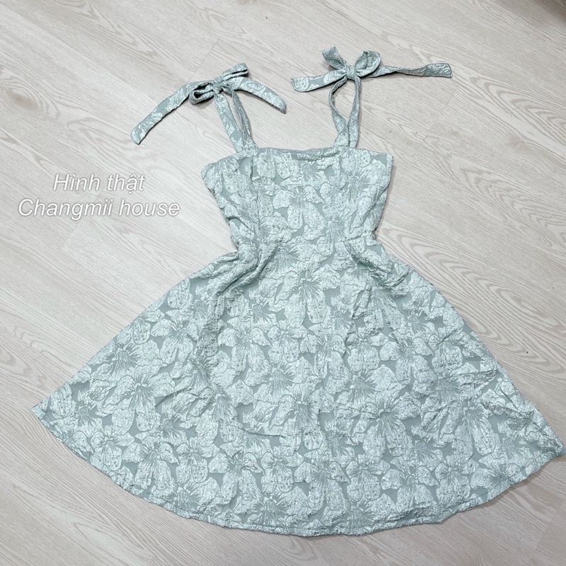 ĐẦM 2 DÂY VẢI XỐP HOA -UK ALOHASHOP91