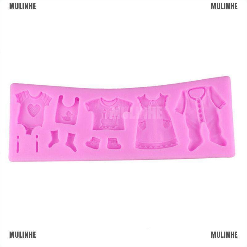 Khuôn Silicone Tạo Hình Trang Trí Bánh Kem Hình Quần Áo Em Bé 3D DIY