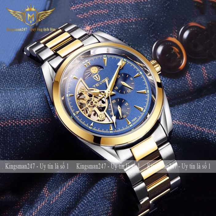 Đồng hồ cơ nam chính hãng Tevise 795A dây thép cao cấp, cơ automatic tự động chạy 5kim lộ máy sang trọng [Tặng tháo dây] | BigBuy360 - bigbuy360.vn