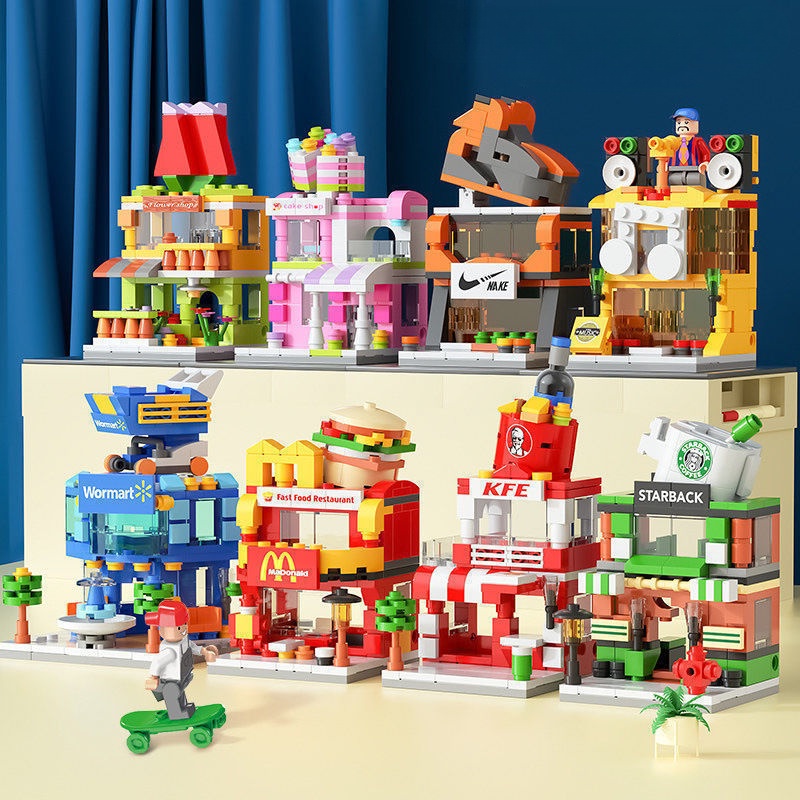 Bộ Đồ Chơi Lắp Ráp Lego Phong Cảnh Đường Phố Sáng Tạo Cho Bé Gái
