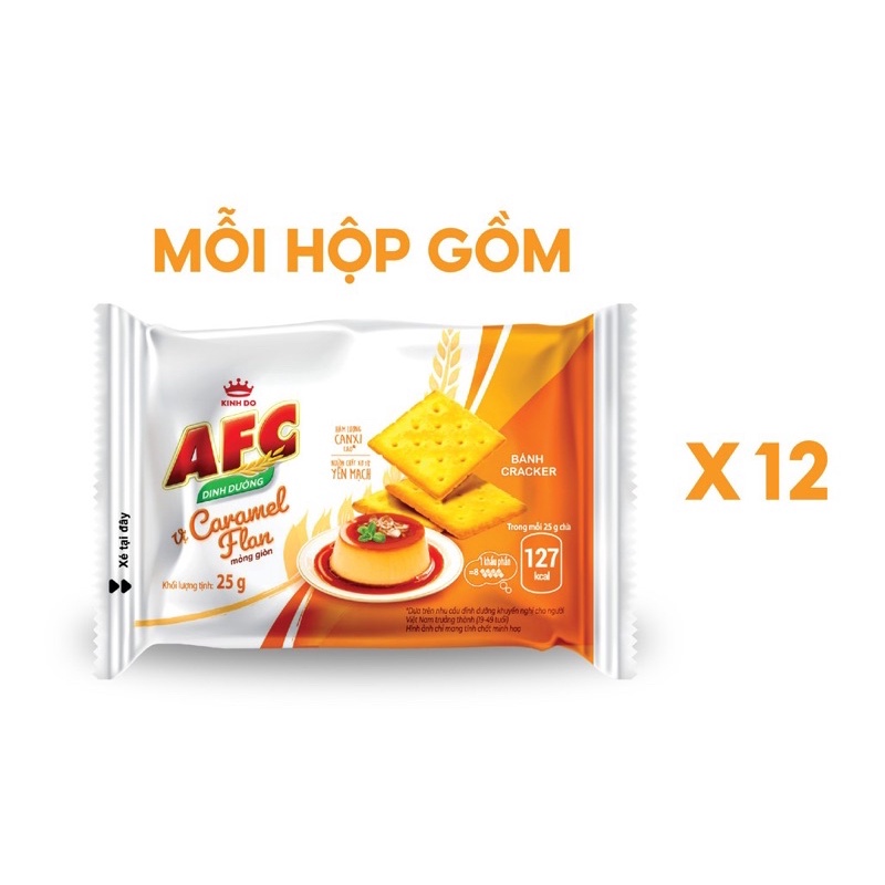 BÁNH AFC VỊ CARAMEL FLAN HỘP 300G (12 GÓI)/ AFC CARAMEN