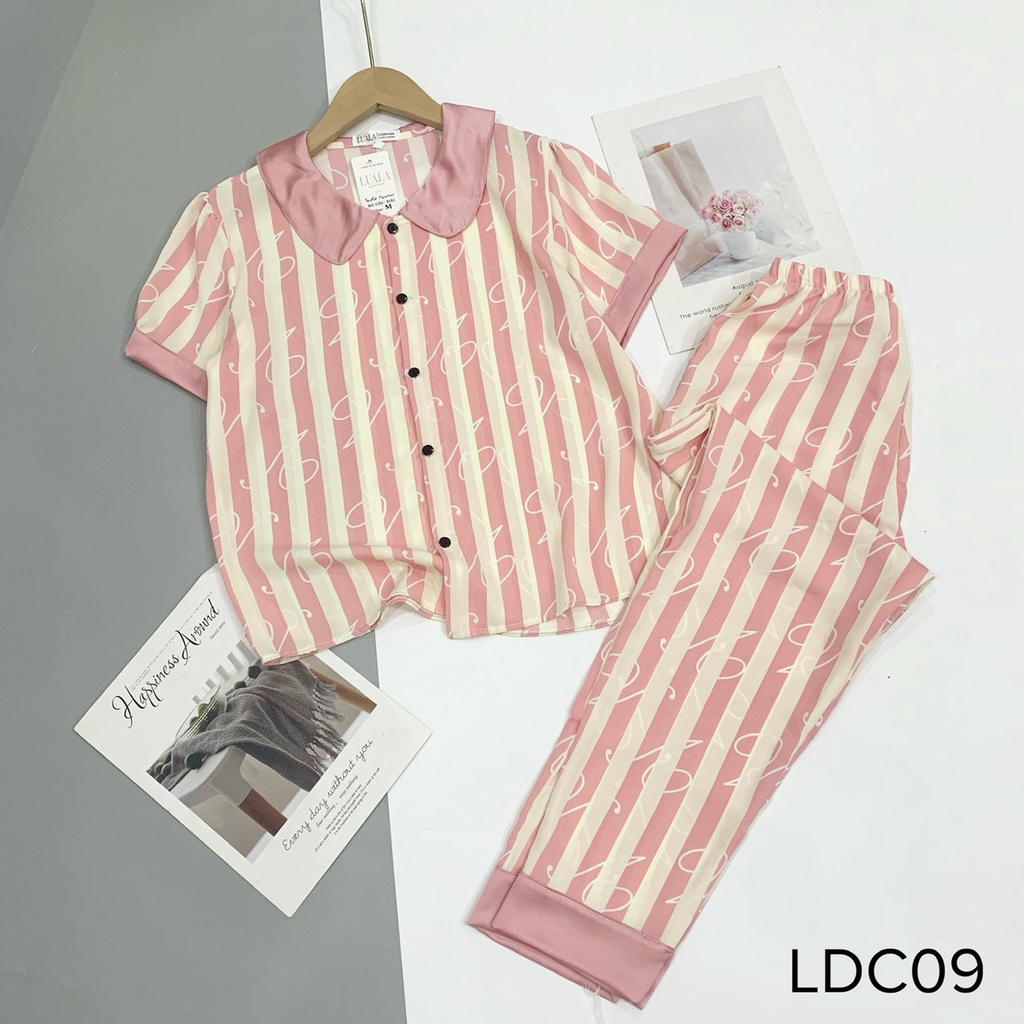 Đồ Ngủ Pijama Lụa Xước Tay Ngắn Quần Dài Siêu Xinh, Cộc Dài Mềm Mịn, Độc Lạ Khó Tìm, Sang Chảnh Hàn Quốc