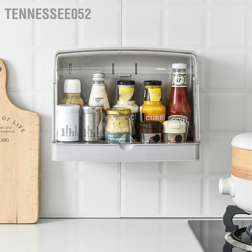 [Hàng Sẵn] Kệ đựng mỹ phẩm treo tường nhà tắm bằng nhựa Chống bụi để đồ trang điểm không đục lỗ【Tennessee052】