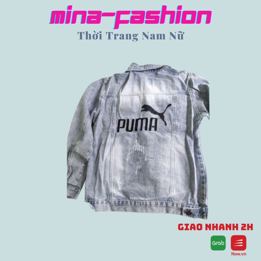 [HCM]*Free Ship 99k* -- Sales Áo Khoác Jean Màu Xanh Dành Cho Nam AKJ Puma<----- Mina-Fashion ẢNH THẬT