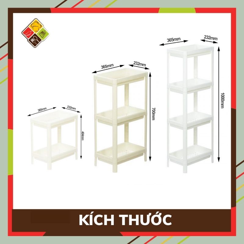 Kệ đa năng 2 3 4 tầng Inochi nhựa đựng gia vị nhà bếp kệ để đồ trang điểm bằng nhựa đa năng