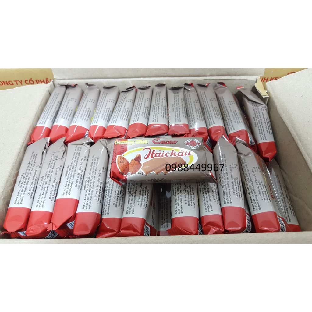 NH27 HDF [RẺ VÔ ĐỊCH] Thùng 100 gói Lương Khô Hải Châu vị đậu xanh/ cacao/ tổng hợp/ dinh dưỡng 65g 25