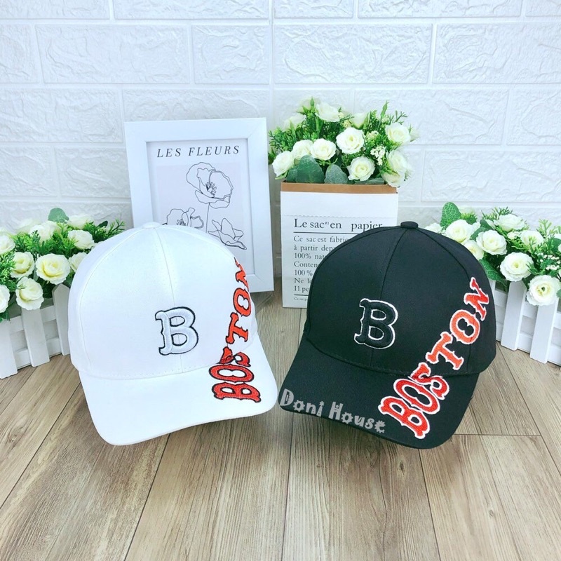 Nón kết, mũ lưỡi chai nam nữ unisex thêu chữ B, boston thời trang