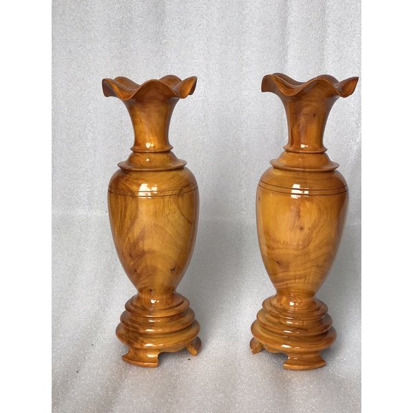Lục bình gỗ hai chiếc bình hoa gỗ mít  kt 12cm *35cm mang lại vẻ đẹp sang trọng và mang tính chất phong thuỷ hút tài Lộc
