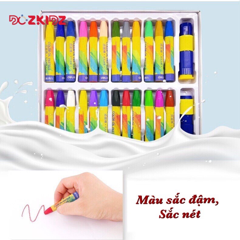 Bộ bút sáp dầu 18/24 màu cho bé tập vẽ - DOZKIDZ