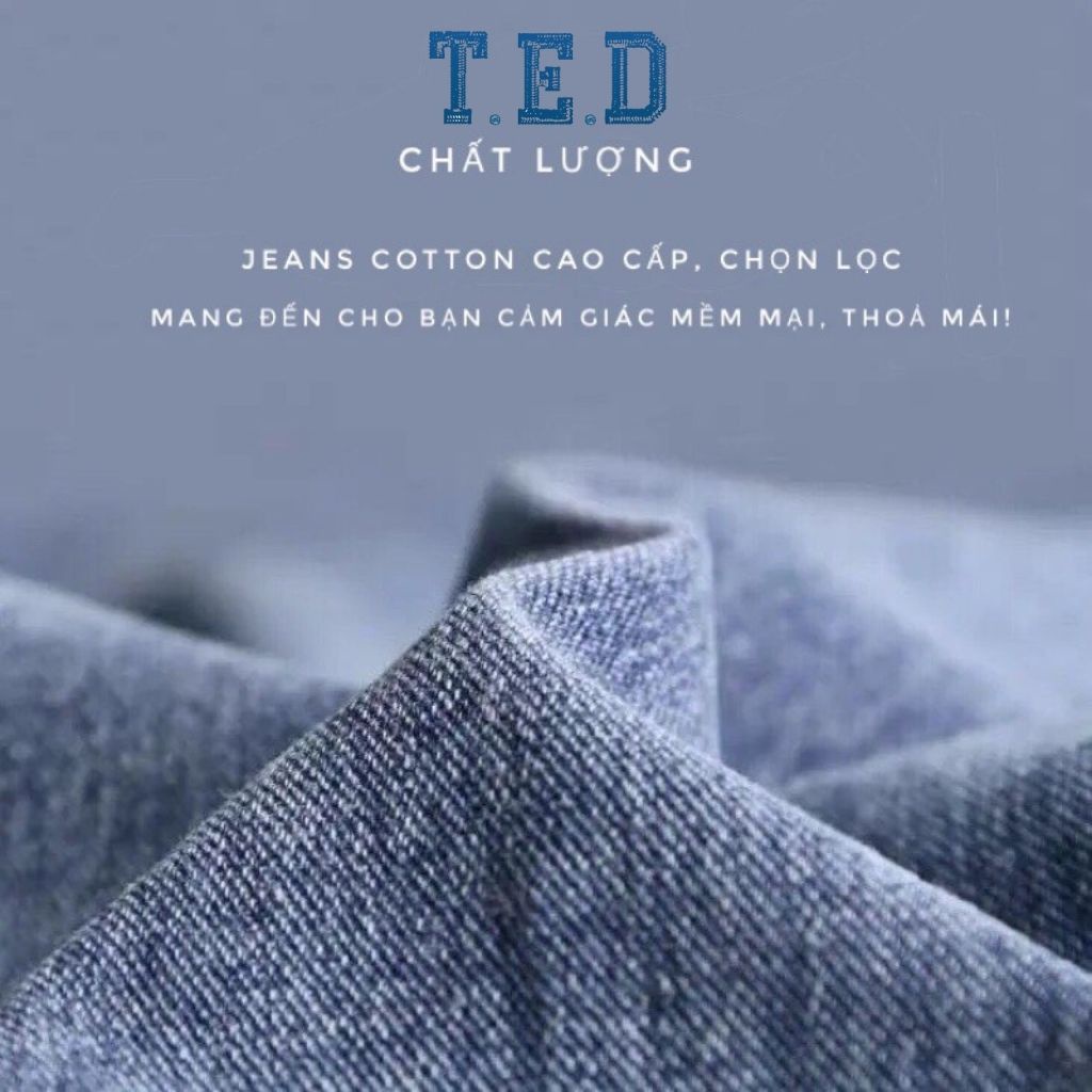 Quần jean nữ ống rộng cạp cao ulzzang quần bò nữ vải đẹp không giãn dáng suông TED09