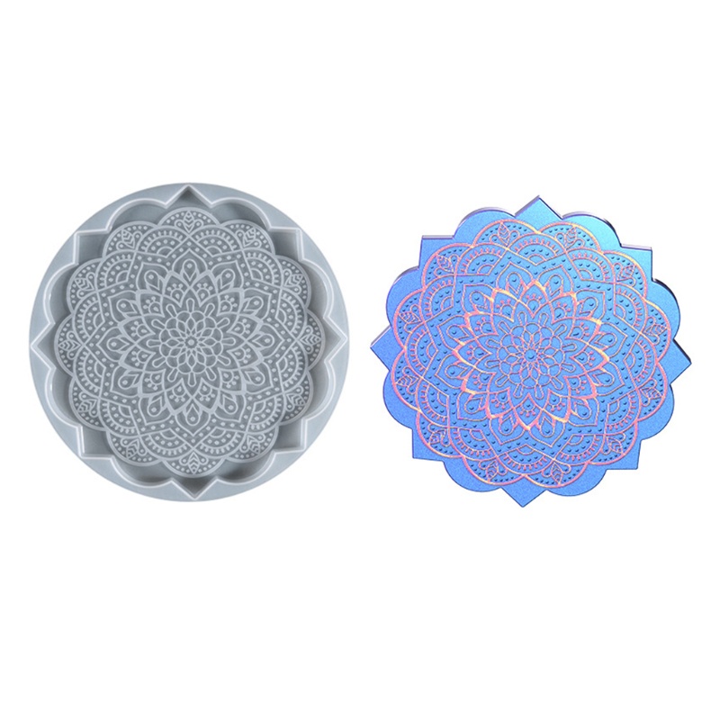 Sa Khuôn Silicon Làm Tấm Lót Bàn Ăn Họa Tiết Mandala Độc Đáo Tiện Dụng