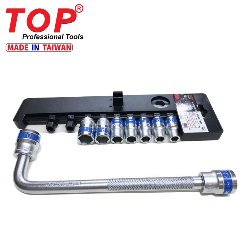 Bộ tuýp 10 chi tiết TOP TBS-12250 - Đầu tuýp Dr 1/2" 10-24mm cần cong chữ L