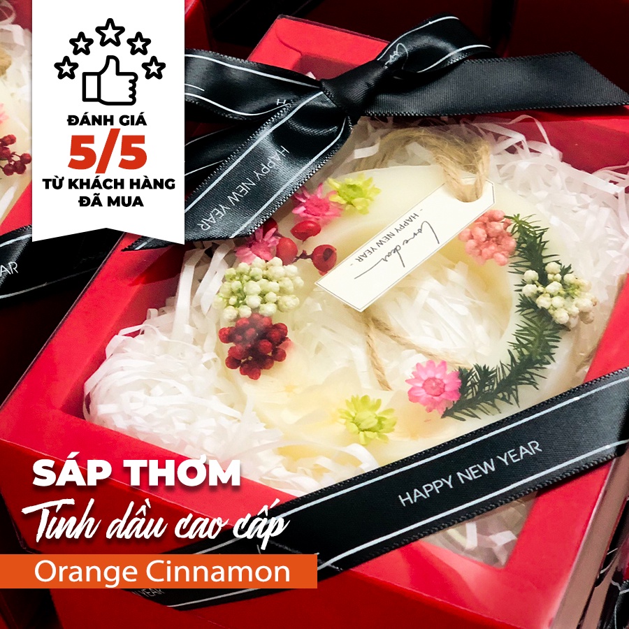 Sáp Thơm Tinh Dầu LoveDear - Decor Phụ Kiện Trang Trí, Quà Sinh Nhật - Làm Thơm Phòng Orange Cinnamon 30g Tỏa 3 tháng