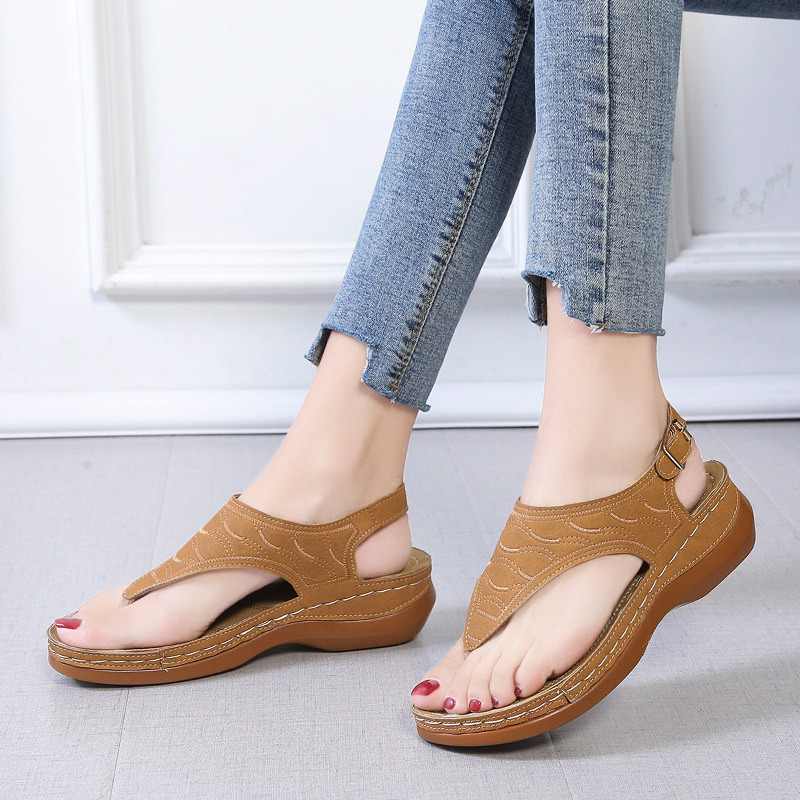 Giày sandal có quai hậu kiểu đế xuồng thích hợp đi biển/ dạo phố cho nữ