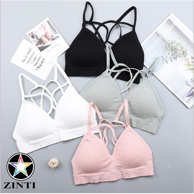 Áo ngực bra cotton tăm khoét lưng chữ u Zinti AL12