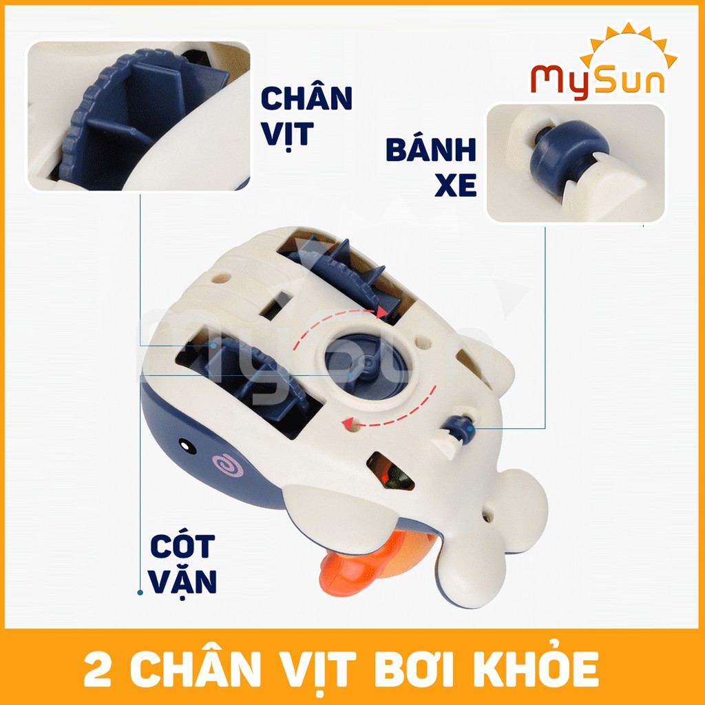 Bộ đồ chơi phòng nhà tắm cho bé phun nước vặn cót bằng nhựa ABS chống Rơi vỡ, An toàn với trẻ em - MYSUN