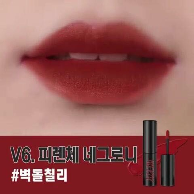 Son kem Merzy Another Me The First Velvet Tint màu V6 Xanh lá cây