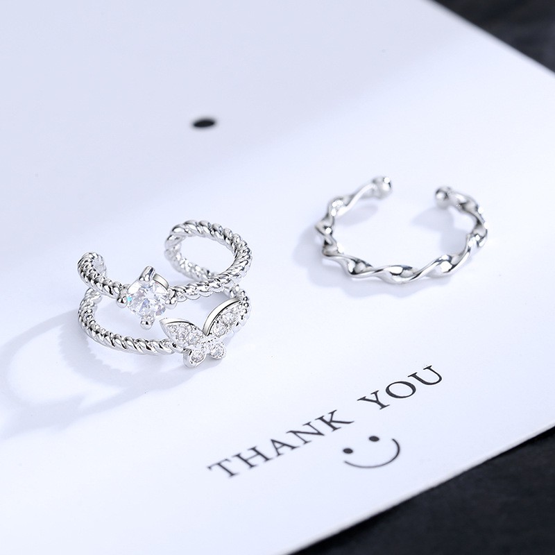 Khuyên Tai Nữ Kẹp Vành Tai Hình Cánh Bướm Không Cần Bấm Lỗ EC22