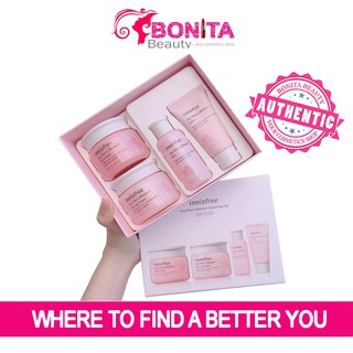 4 Items] Bộ Dưỡng Ẩm, Trắng Da Chiết Xuất Lá Hoa Anh Đào Innisfree Jeju Cherry Blossom Cream Duo Set