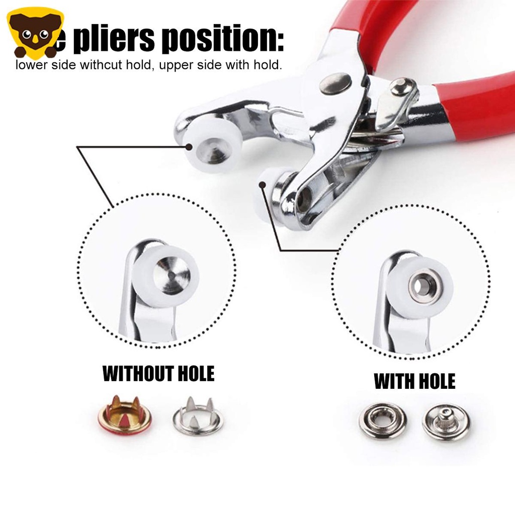 100 Bộ 10 màu Chốt Snap Kit Kim Loại Rỗng và Năm Vuốt Rắn Bộ khóa với Dụng cụ Kìm Áp lực