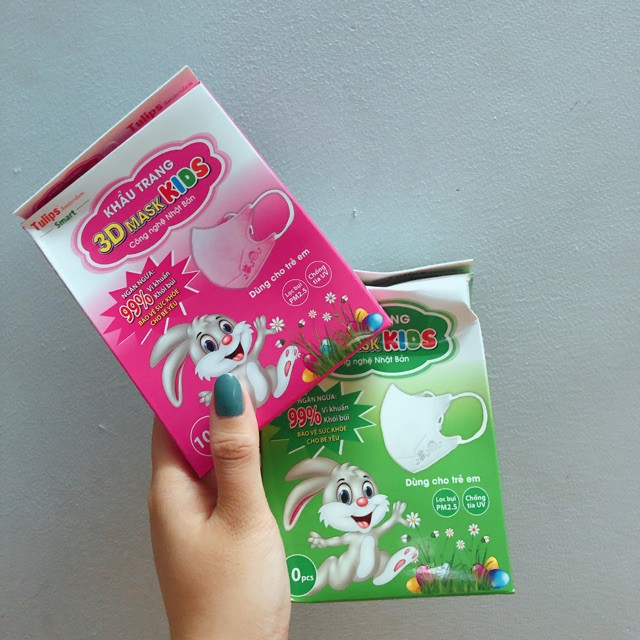 Khẩu Trang 3D Cho Bé Mask Kids Hộp 10 Chiếc