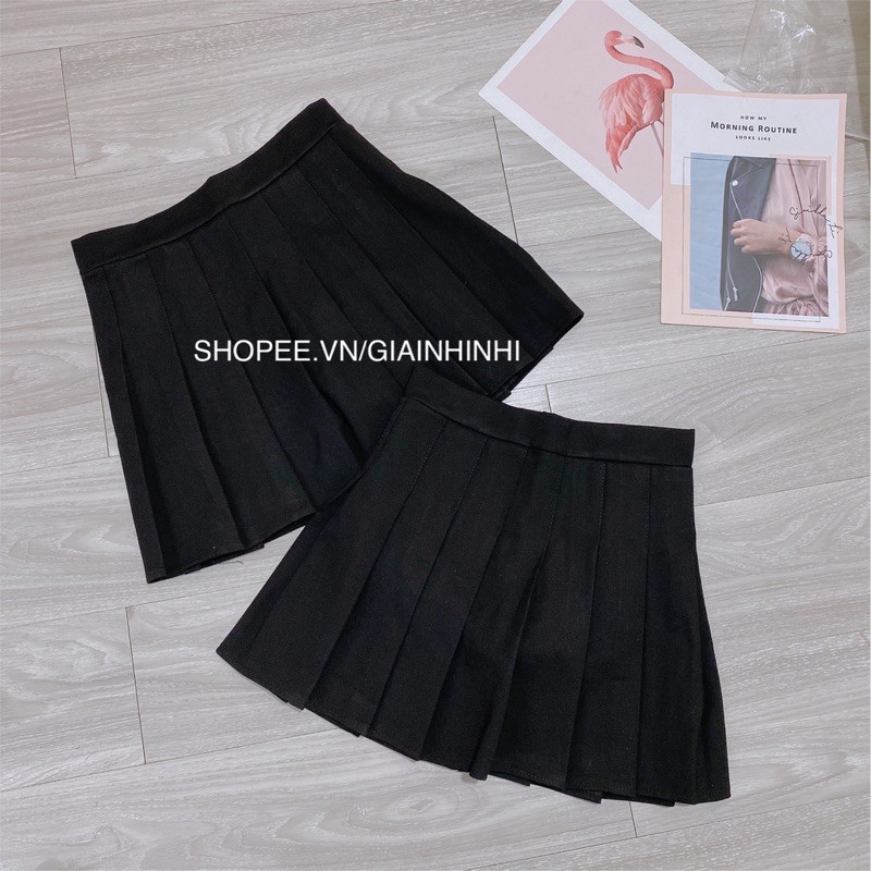 Chân váy tennis chất umi siêu dày dặn, Chân váy xếp ly cạp cao CV1063 - NhiNhiShop