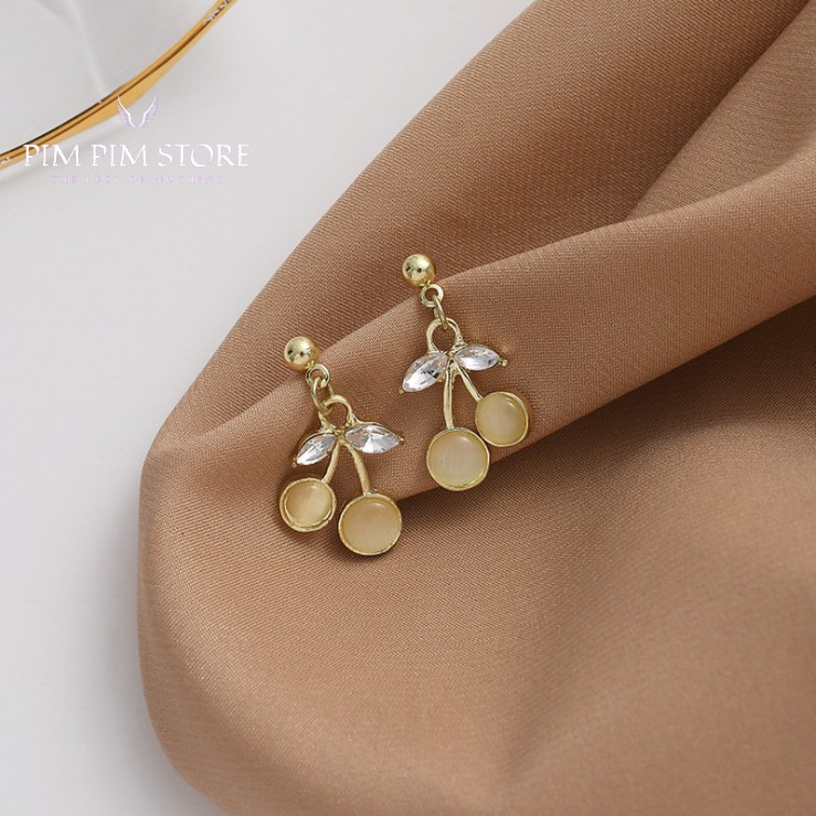Khuyên tai nữ Hàn Quốc chất liệu hợp kim đính đá bền đẹp phụ kiện thời trang