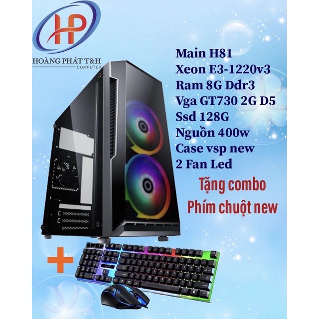 Thùng máy E3-1220v3/Ram 8G/Vga 730 2g d5 chơi game nhẹ Lol, Cf, học và làm việc online.