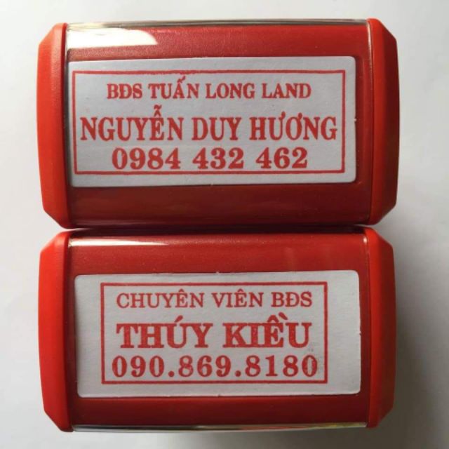 Khắc dấu theo yêu cầu mặt dấu 22mm× 57mm. Không giới hạn nội dung số dòng.