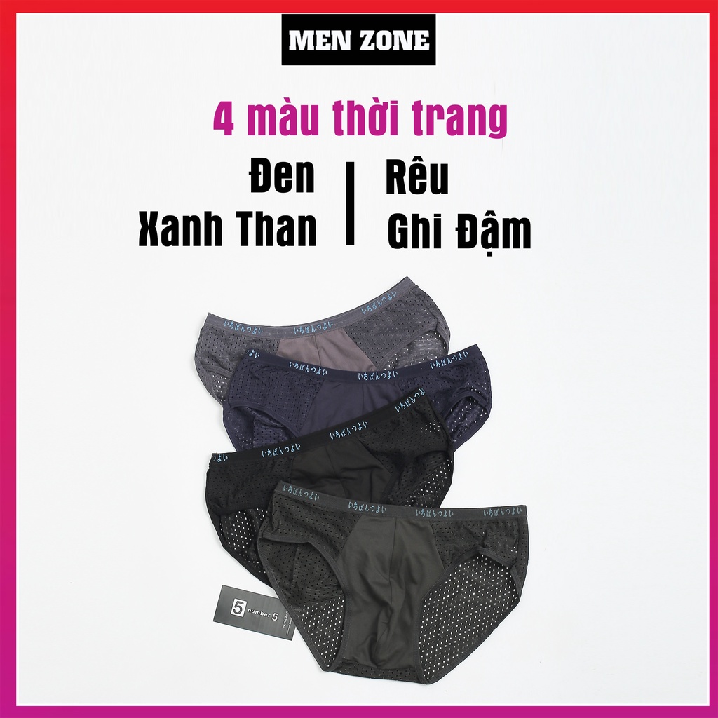 Combo 4 Quần Sịp Nam Tam Giác Thông Hơi Menzone Nhật Bản Có Size Lớn [4TJ]