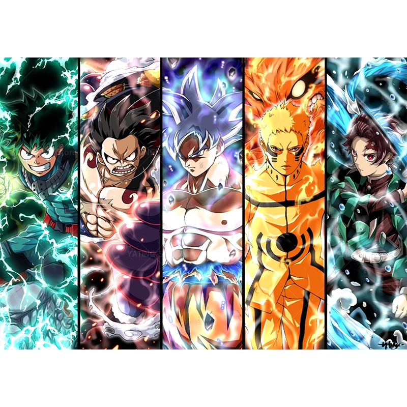 Bộ Tranh Sơn Dầu Họa Tiết Hoạt Hình Dragon Ball Độc Đáo Trang Trí Nhà Cửa