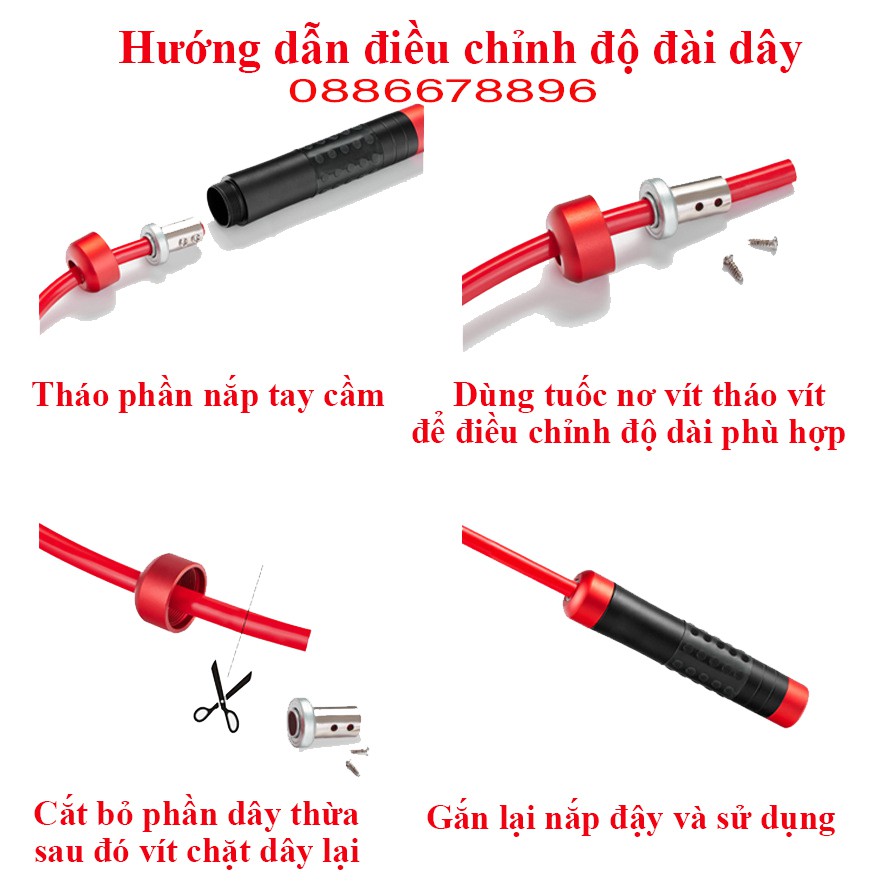 Dây nhảy, dây nhảy Angtop nặng 460g, đường kính 9mm, phù hợp nhảy thể lực, đốt mỡ, gym, boxing...