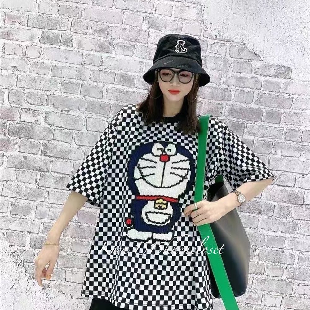 Áo phông bàn cờ áo thun doremon bearick