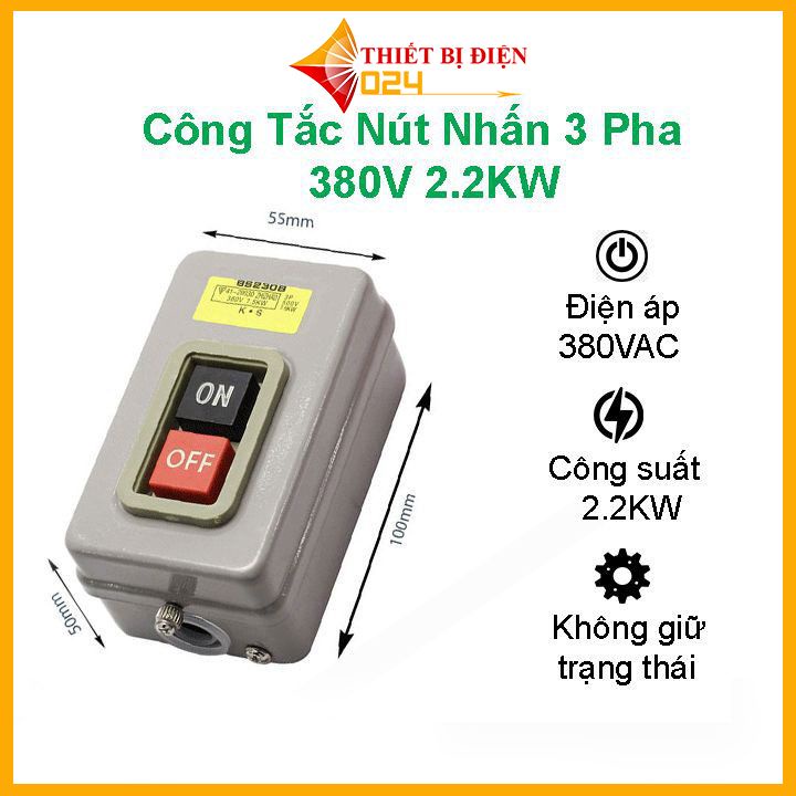 Công Tắc Nút Nhấn 3 Pha 380V BS230B