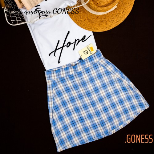 Chân Váy Kẻ Caro Màu Xanh Dương Có Quần Bên Trong Dáng Chữ A Goness A441 | BigBuy360 - bigbuy360.vn