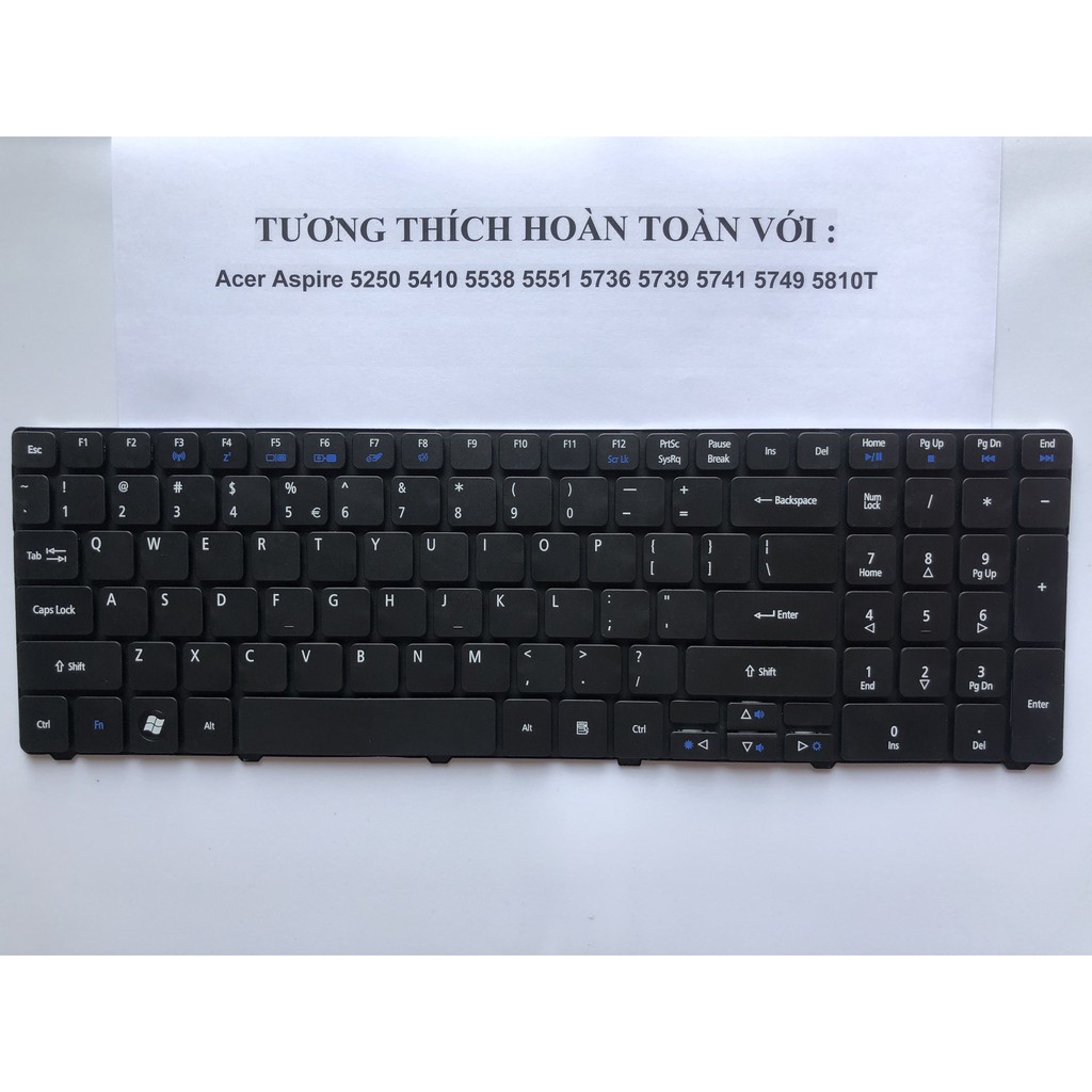 Bàn Phím Cho Acer Aspire 5810 5810T 5560 5560G 5552G 7745G 5740 5738 Bảo Hành Toàn Quốc 12 Tháng