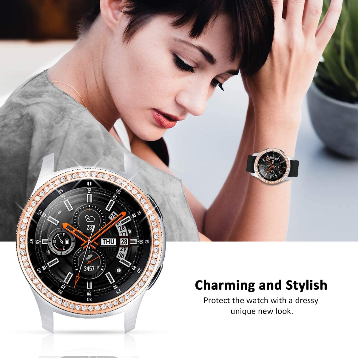 Ốp Viền Màn Hình Đồng Hồ Samsung Galaxy Watch 46mm Bezel / Gear S3 Frontier Classic 46mm