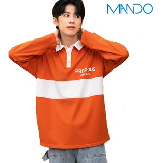 Áo Nỉ Thun Dài Tay Dáng Rộng MANDO Phối Màu Phong Cách Thời Trang Hàn Quốc NDN002