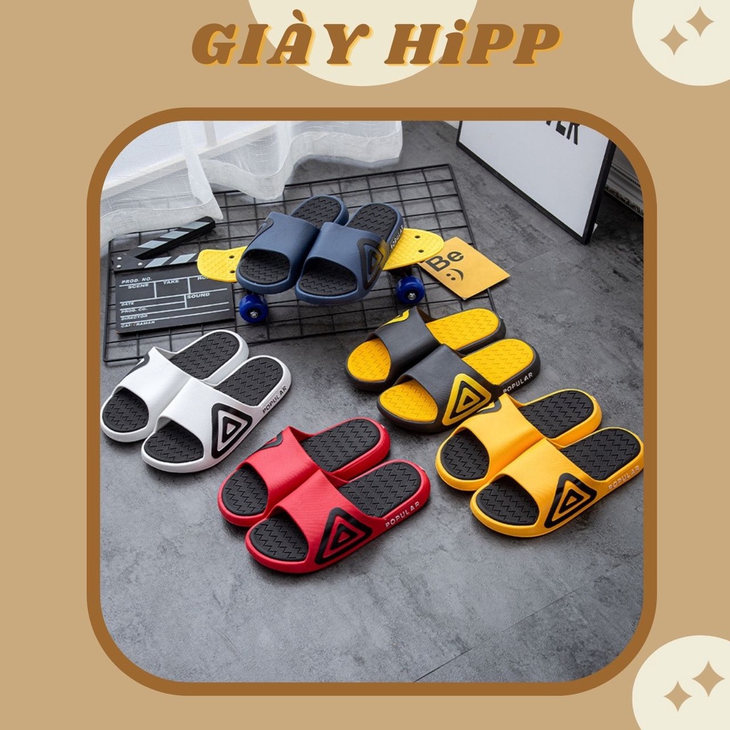 Dép quai ngang nam nữ GIAYHIPP đi trong nhà mùa đông ấm chất liệu cao su đế êm chống trượt giá rẻ thời trang Hot trend