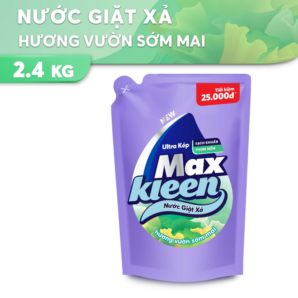 TÚI NƯỚC GIẶT XẢ MAXLEEN 2.4KG TẶNG TÚI 600g