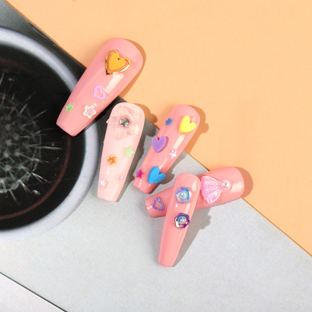 Hộp 12 ngăn vỏ sò dùng trang trí móng tay